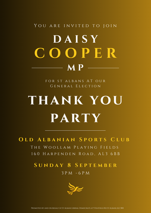 General Election Thank You Party