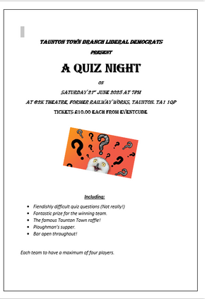Taunton Town Quiz Night!