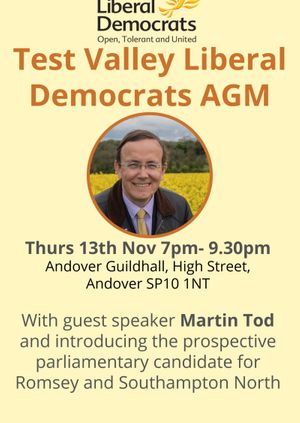Test Valley Lib Dems AGM with guest speaker Martin Tod
