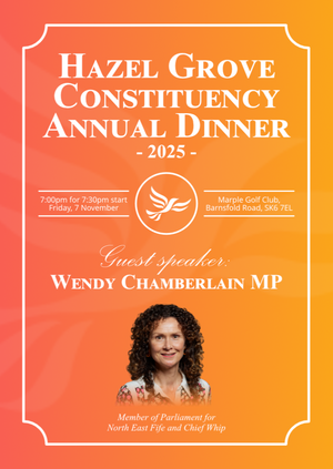 Hazel Grove Annual Dinner with Wendy Chamberlain MP
