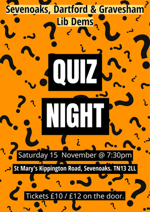 Sevenoaks Dartford & Gravesham Liberal Democrats Quiz Night