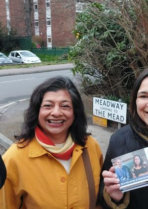 Talking with residents in Beckenham - West Wickham members with Humaira