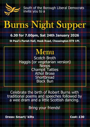 Burns Night Supper 2026