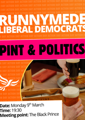 Runnymede Lib Dems Pint & Politics Evening