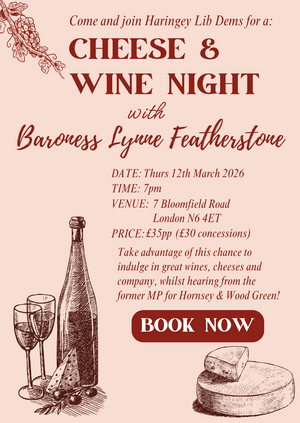Cheese & Wine Night with Baroness Lynne Featherstone