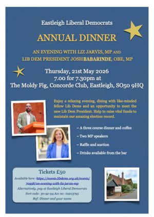 Eastleigh Liberal Democrats Annual Dinner