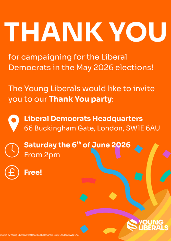 Young Liberals Local Elections Thank You Party