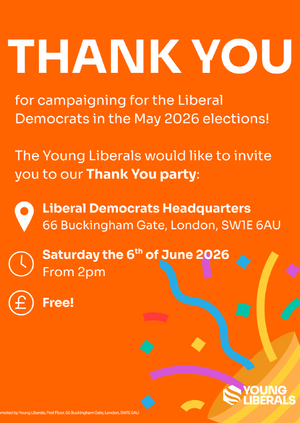 Young Liberals Local Elections Thank You Party