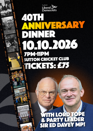 Anniversary Dinner: Celebrating Sutton's Liberal Council at 40