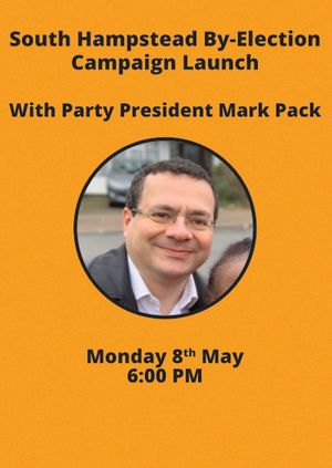 By-Election Campaign Launch with Party President Mark Pack, Monday 8th May.