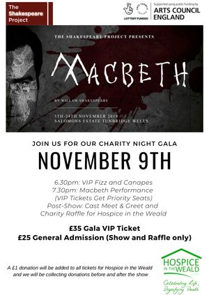 Macbeth 2019 - Saturday 9th November - Gala & Charity Fundraiser Night