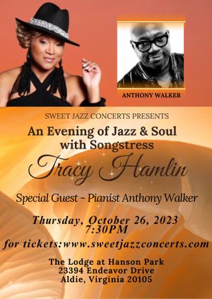 An Evening of Jazz & Soul with Songstress Tracy Hamlin (with special guest pianist Anthony Walker)