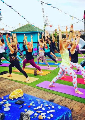 Mermaid Yoga on the rooftop