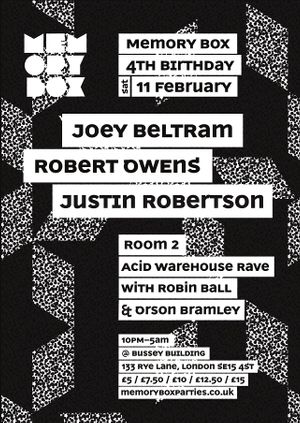 Memory Box 4th Birthday - Joey Beltram & Robert Owens + Acid Warehouse Rave