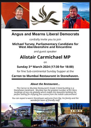 West Aberdeenshire and Kincardine - Sunday Supper Fundraiser