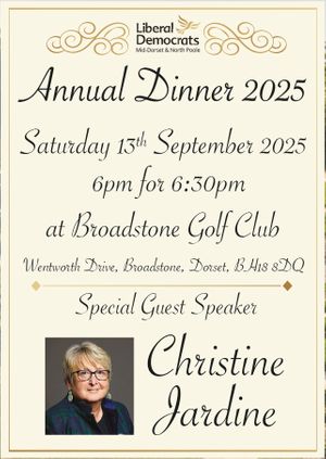 Vikki Slade MP Annual Dinner - Broadstone Golf Club in Dorset