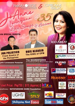 JoAnne Lorenzana@35 : Love Songs And Lessons - 11:30am MNL Time/ Aug 13, 8:30pm US TIME
