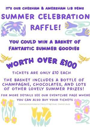 Summer Celebration Raffle, Chesham and Amersham Liberal Democrats