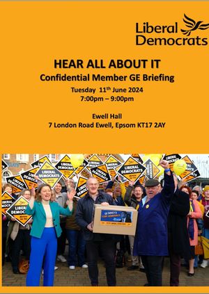 "HEAR ALL ABOUT IT!"- Confidential Member Briefing, clerical and canvassing action evening