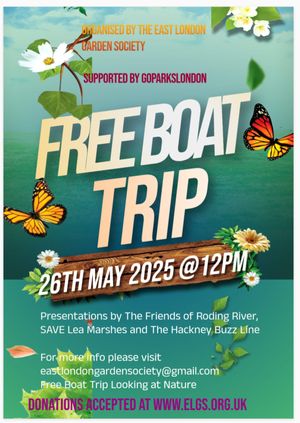 Boat trip enjoying nature in east London