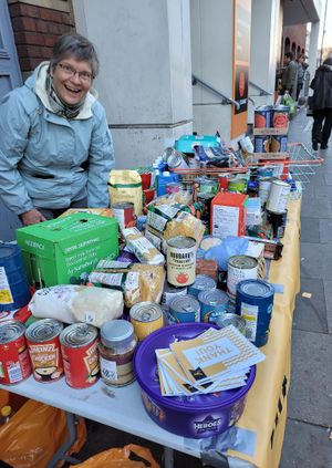 Islington food bank collection stall