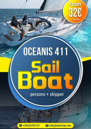 Oceanis 411 sail boat  11 persons + skipper 