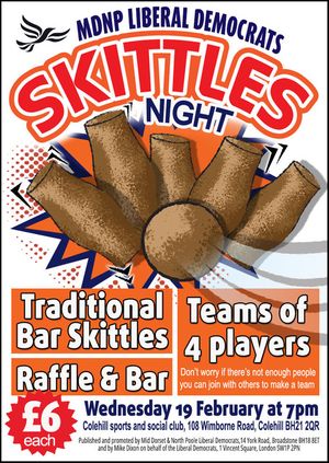 MDNP Lib Dems Skittles Night