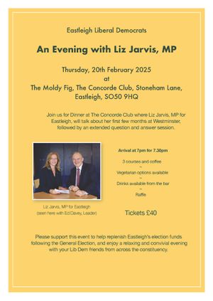 An Evening with Liz Jarvis MP