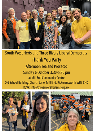 South West Herts and Three Rivers Thank You Party