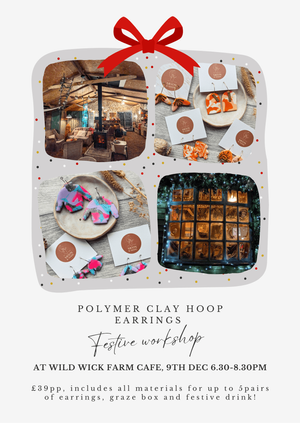 Polymer Clay Hoop Earrings Workshop at Wild Wick Farm Cafe