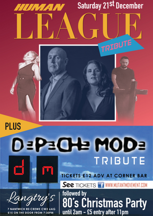 Human League Tribute/ Depeche Mode Tribute + 80s Christmas Party