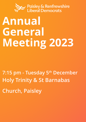 Paisley & Renfrewshire Lib Dems AGM 2022