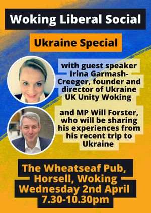 Liberal Social with Guest Speakers Will Forster and Irina Garmash-Creeger