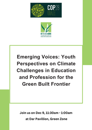 Emerging Voices: Youth Perspectives on Climate Challenges in Education and Profession for the Green Built Frontier.