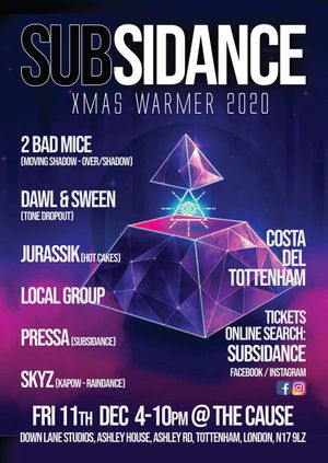 Subsidance with 2 Bad Mice, Local Group & more in The Yard
