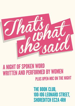 For Books' Sake presents 'That's What She Said' 
