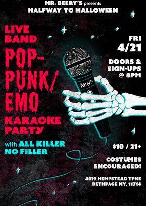 Halfway to Halloween, Live pop punk emo karaoke with All Killer No Filler