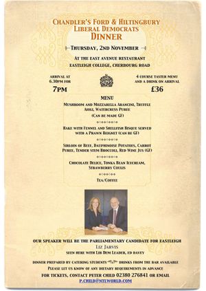 Chandler's Ford Branch Dinner