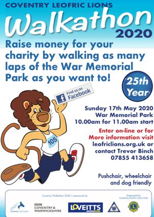 Coventry Leofric Lions Walkathon 2020 Entry 