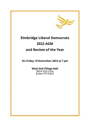 Elmbridge LibDems AGM and Review of the Year