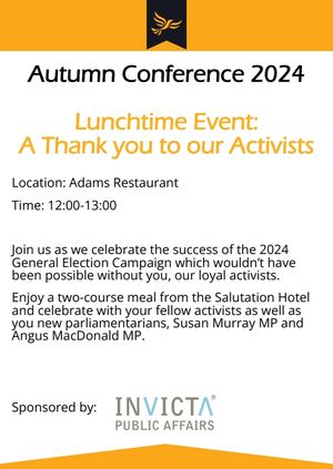 Scottish Liberal Democrats 'Thank you to Activists' Lunch